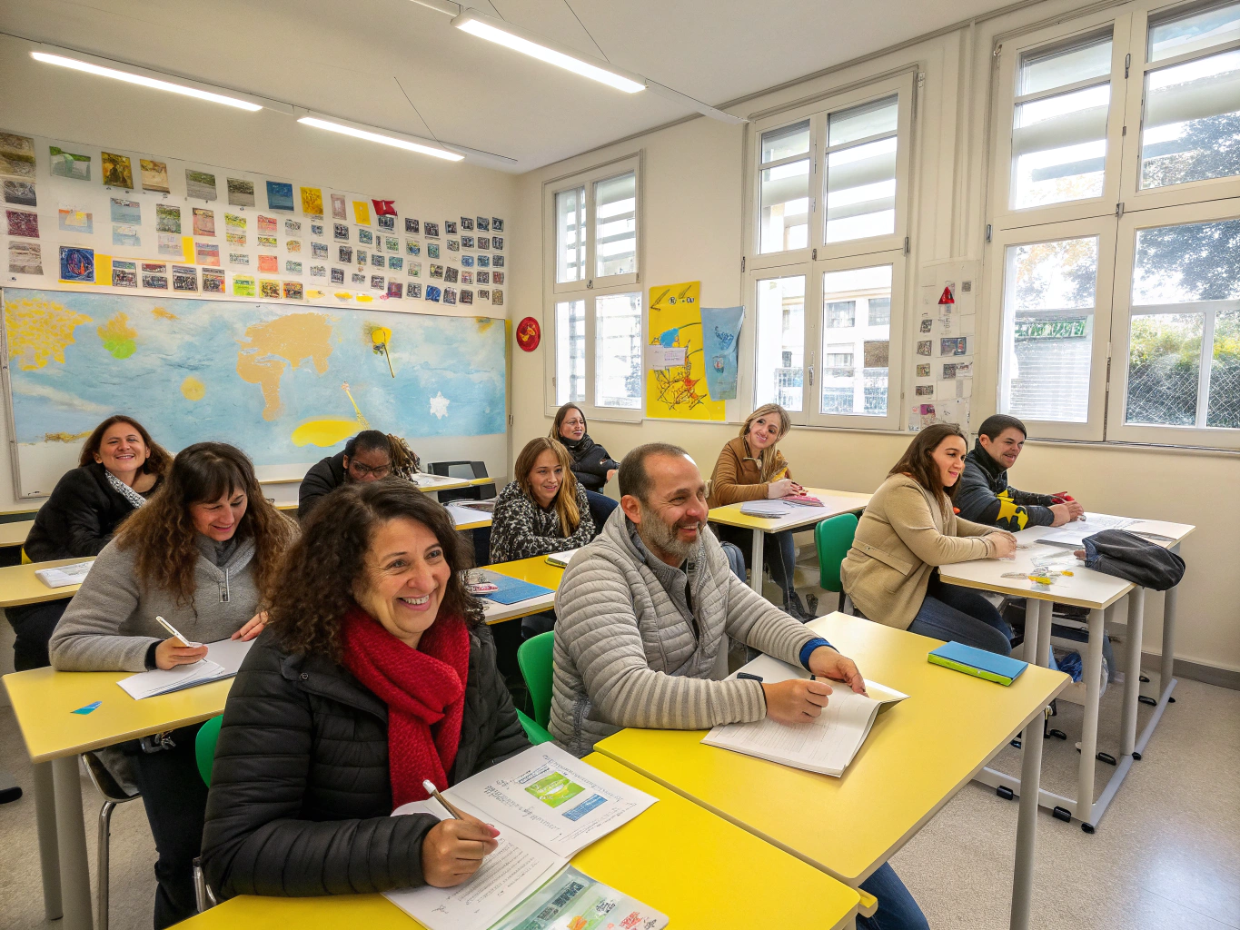 Adult learners engaged in supportive classroom education in Tottenham